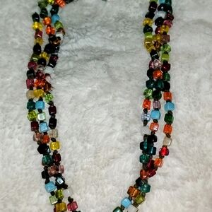Retro Festival Multicolor Beaded Necklace